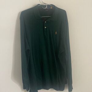 Green long sleeve polo